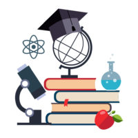Flat vector illustration for e-learning and online education